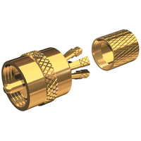 PL-259-CP-G     Shakespeare PL-259-CP-G - Solderless PL-259 Connector for RG-8X or RG-58/AU Coax - Gold Plated     15310