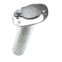 192543   BLA   Flush Mount Rod Holder - Cast Stainless Steel With Cap