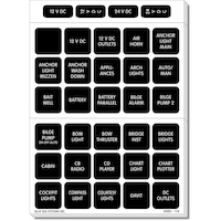 4218     Blue Sea 4218 Square Format Label Set for Battery Management Panels - 30     20413