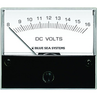 8003     Blue Sea 8003 DC Analog Voltmeter - 2-3/4" Face, 8-16 Volts DC     20681