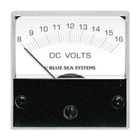 8028     Blue Sea 8028 DC Analog Micro Voltmeter - 2" Face, 8-16 Volts DC     20688