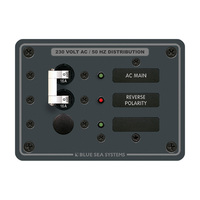 8129     Blue Sea 8129 AC Main + Branch A-Series Toggle Circuit Breaker Panel (230V) - Main + 1 Position     20702