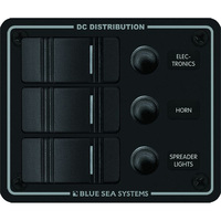 8374     Blue Sea 8374 Water Resistant 3 Position - Black - Vertical Mount Panel     20813