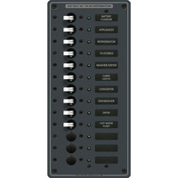 8580     Blue Sea 8580 AC 13 Position 230v (European) Breaker Panel (White Switches)     20902