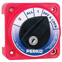 8512DP     Perko Compact Medium Duty Battery Selector Switch w/Key Lock     33119