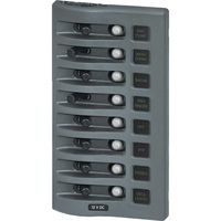 4378     Blue Sea 4378 WeatherDeck Water Resistant Circuit Breaker Panel - 8 Position - Grey     34965