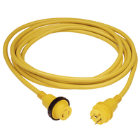 199119     Marinco 30 Amp PowerCord PLUS Cordset w/Power-On LED - Yellow 50ft     42496