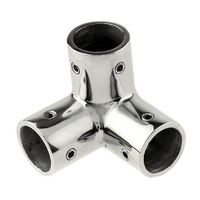 6146C     Whitecap 1" O.D. SS 3-Way Corner Fitting     44662