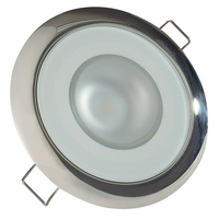 113110     Lumitec Mirage - Flush Mount Down Light - Glass Finish/Polished SS - 4-Color Red/Blue/Purple Non Dimming w/White Dimming     46561