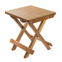 60034     Whitecap Teak Grooved Top Fold-Away Table/Stool     50786