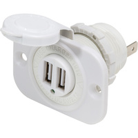 1016200     Blue Sea 12V DC Dual USB Charger Socket - White     54606