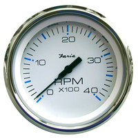 33842     Faria Chesapeake White SS 4" Tachometer - 4000 RPM (Diesel)(Mechanical Takeoff &amp; Var Ratio Alt)     54640