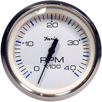 33818     Faria Chesapeake White SS 4" Tachometer - 4000 RPM (Diesel) (Magnetic Pick-Up)     54641