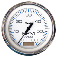 33832     Faria Chesapeake White SS 4" Tachometer w/Hourmeter - 6000 RPM (Gas)(Inboard)     54642