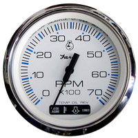 33860     Faria Chesapeake White SS 4" Tachometer w/Suzuki Monitor - 7000 RPM (Gas) (Suzuki Outboard)     54645