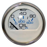 13802     Faria Chesapeake White SS 2" Oil Pressure Gauge (80 PSI)     54650