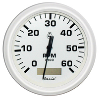 33132     Faria Dress White 4" Tachometer w/Hourmeter - 6000 RPM (Gas) (Inboard)     54663