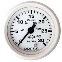 13108     Faria Dress White 2" Water Pressure Gauge (30 PSI)     54670