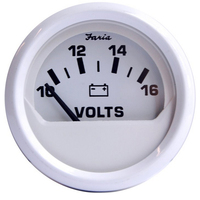 13120     Faria Dress White 2" Voltmeter (10-16 VDC)     54675