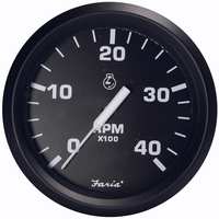 32803     Faria Euro Black 4" Tachometer - 4000 RPM (Diesel - Magnetic Pick-Up)     54683