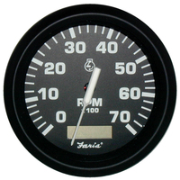 32840     Faria Euro Black 4" Tachometer w/Hourmeter - 7,000 RPM (Gas - Outboard)     54685