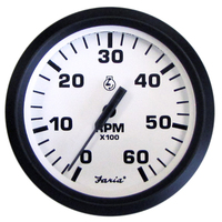 32904     Faria Euro White 4" Tachometer - 6000 RPM (Gas) (Inboard &amp; I/O)     54700