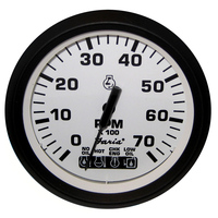 32950     Faria Euro White 4" Tachometer w/ SystemCheck Indicator 7000 RPM (Gas) (Johnson / Evinrude Outboard)     54706