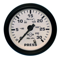 12903     Faria Euro White 2" Water Pressure Gauge (30 PSI)     54711