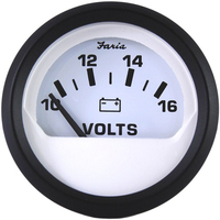 12911     Faria Euro White 2" Voltmeter (10-16 VDC)     54716