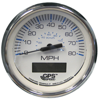 33829     ​Faria Chesapeake White SS 4" Speedometer w/LCD Heading Display - 80MPH (GPS)     54733