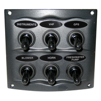 900-6WP     Marinco Waterproof Panel - 6 Switches - Grey     56943