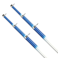 88200     Tigress 15' Telescoping Fiberglass Outrigger Poles - 1-1/8" O.D. - White/Blue - Pair     63229