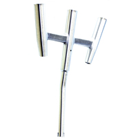 88156     Tigress Triple Aluminum Kite Rod Holder - Bent Butt - Brushed     63574