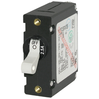 7197     Blue Sea 7917 A-Series White Toggle Circuit Breaker - Single Pole 2.5A     64359