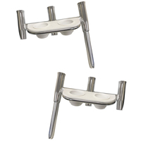 88148PS-KIT     Tigress Offset Triple Rod Holder w/Cup Holders - Port Side &amp; Starboard Side - Polished Aluminum     72446