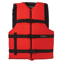 103000-100-004-12     Onyx Nylon General Purpose Life Jacket - Adult Universal - Red     73405