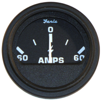 23006     Faria 2" Heavy-Duty Ammeter (60-0-60) - Black     74589