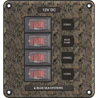 4323     Blue Sea 4323 Circuit Breaker Switch Panel 4 Position - Camo     75111