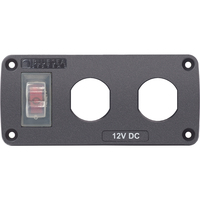 4364     Blue Sea 4364 Water Resistant USB Accessory Panel - 15A Circuit Breaker, 2x Blank Apertures     75134