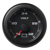 A2C1066120001     Veratron 52MM (2-1/16") OceanLink Battery Voltage Gauge - 16 to 32V - Black Dial &amp; Bezel     76312