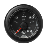 A2C1066040001     Veratron 52MM (2-1/16") OceanLink Transmission Oil Pressure Gauge - 30 Bar/440 PSI - Black Dial &amp; Bezel     76322