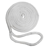 C5050-12-00015     New England Ropes 3/8" x 15' Nylon Double Braid Dock Line - White     76547