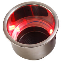 588071-1     Sea-Dog LED Flush Mount Combo Drink Holder w/Drain Fitting - Red LED     77176