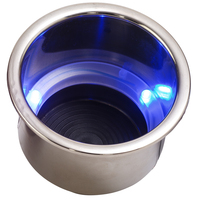 588074-1     Sea-Dog LED Flush Mount Combo Drink Holder w/Drain Fitting - Blue LED     77177