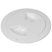 336140-1     Sea-Dog Smooth Quarter Turn Deck Plate - White - 4"     77432