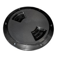 336357-1     Sea-Dog Quarter-Turn Textured Deck Plate w/Internal Collar - Black - 5"     77456