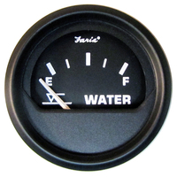 12830     Faria Euro Black 2" Tank Level Gauge - Potable Water     80157