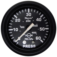 12875     Faria Euro Black 2" Water Pressure Gauge (60 PSI)     80158