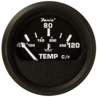 12814     Faria Euro Black 2" Water Temperature Gauge - Metric (40 to 120&deg; C)     80159