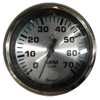 36005     Faria Spun Silver 4" Tachometer (7000 RPM) (Outboard)     80173